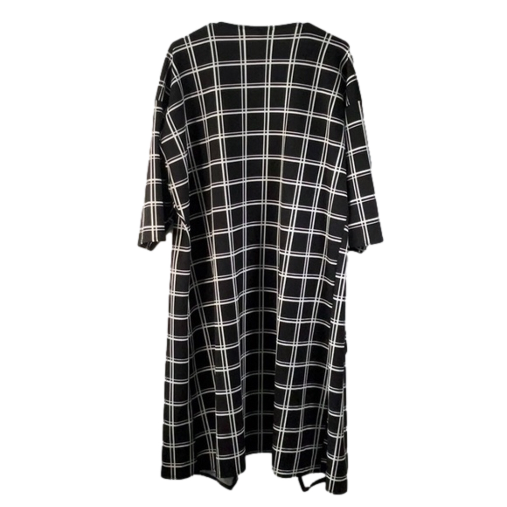 Lularoe Black & White Plaid Shirley Long Overjacket - Picture 4 of 4